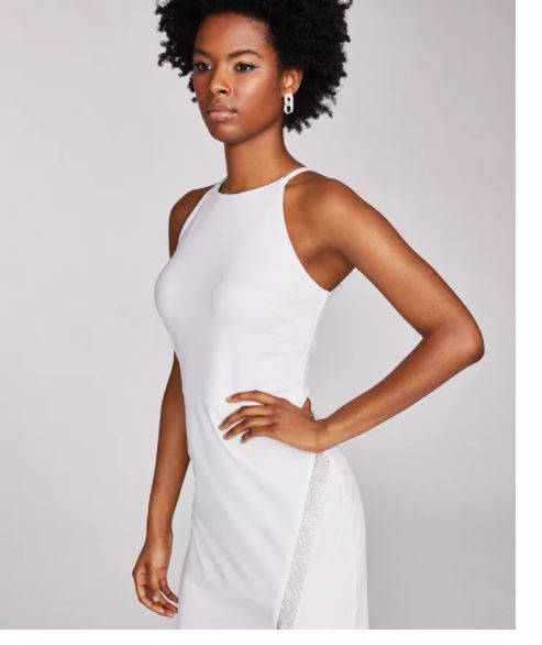 BCX Junior's Rhinestone Faux Wrap Gown White Size Large