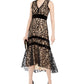 Taylor Women's V-Neck Velvet-Flocked Maxi Dress Black Size 8