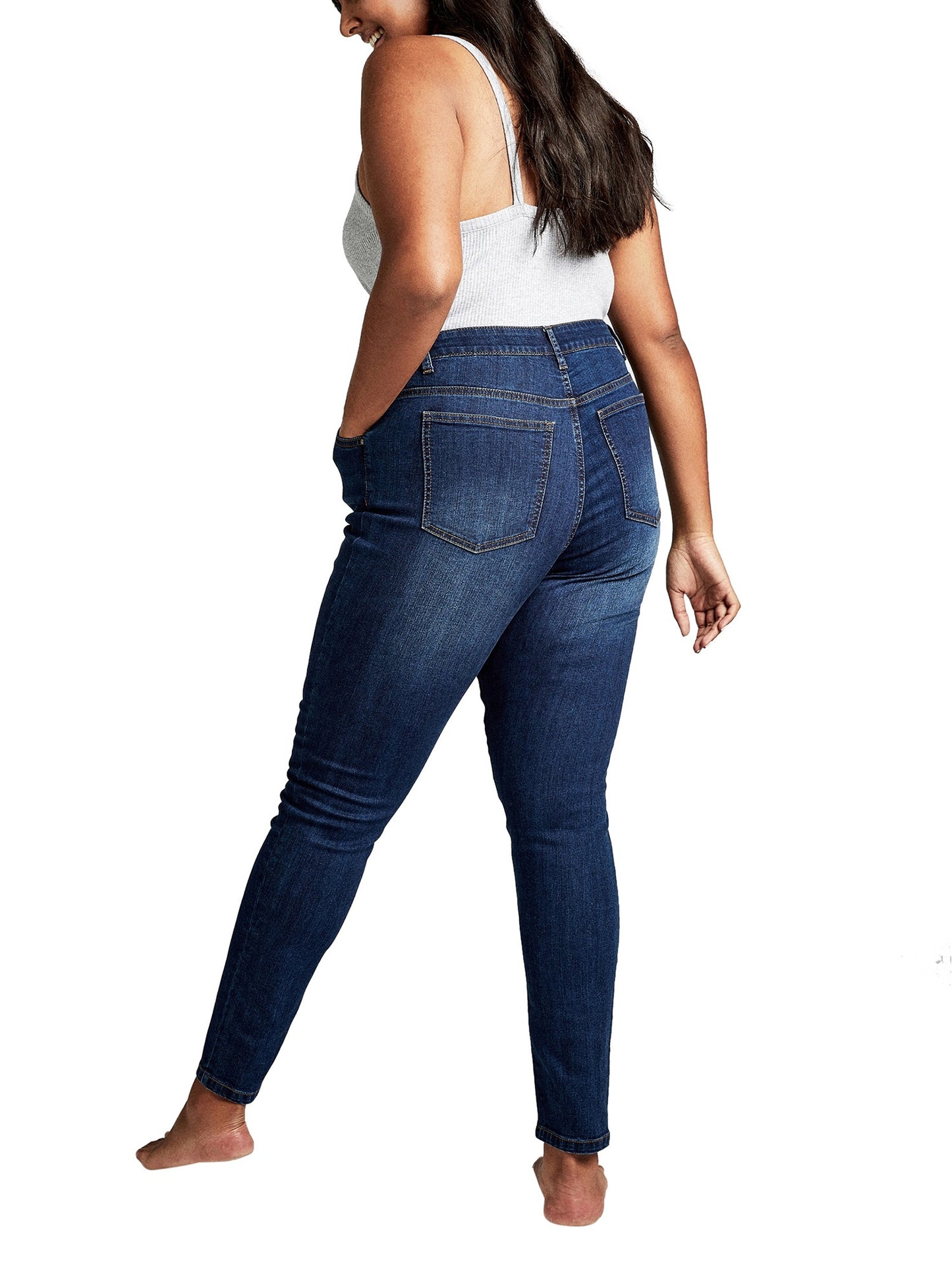Cotton On Women's Curve Tall Adrianna Skinny High Jean Navy Size Petite Small