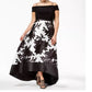 Morgan & Company Women's Plus Off The Shoulder Bodice High Low Hem Ballgown Black Size 22W