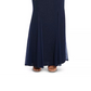 Nightway Women's Long-Sleeve Keyhole Gown Navy