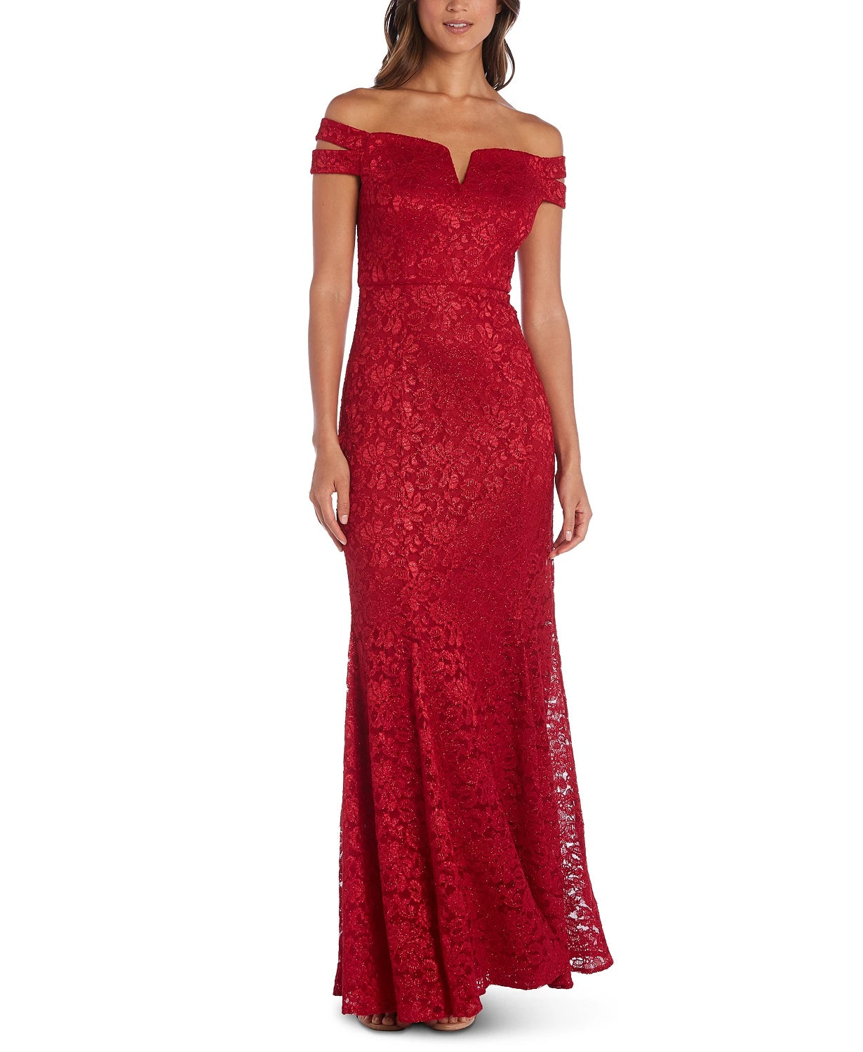Nightway Women's Lace Off-The-Shoulder Gown