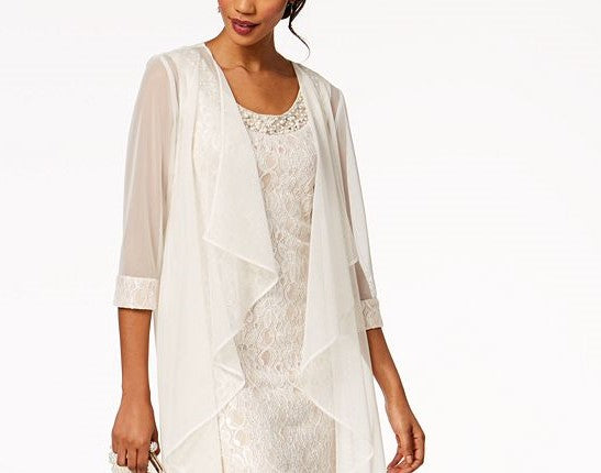 R & M Richards Women's Embellished Lace Sheath Dress & Jacket