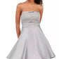 City Studios Juniors' Strapless Lace Bow Dress Gray Size 3