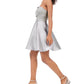 City Studios Juniors' Strapless Lace Bow Dress Gray Size 3