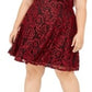 City Studios Junior's Plus Lace Fit & Flare Dress Red Size 24W