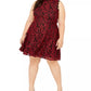 City Studios Junior's Plus Lace Fit & Flare Dress Red Size 24W