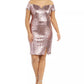 B Darlin Women's Trendy Size Off The Shoulder Sequined Bodycon Dress Pink Size 16