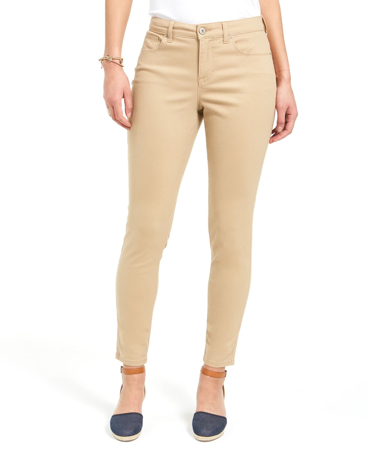 Style & Co Women's Curvy-Fit Skinny Fashion Jeans Brown Size 10