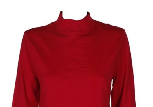 Charter Club Women's Cotton Mock-Neck Top Medium Red Size X-Large