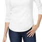 Charter Club Women's Cotton Mock-Neck Top White Size Extra Large