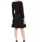 R & M Richards Women's Illusion Stripe Fit & Flare Dress Black Size 12 Petite