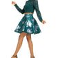 City Studios Junior's 2 Pc Lace Top & Floral Print Skirt Green Size 1