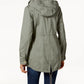 Style & Co Women's Cotton Hooded Utility Jacket Green Size X-Small