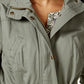 Style & Co Women's Cotton Hooded Utility Jacket Green Size X-Small