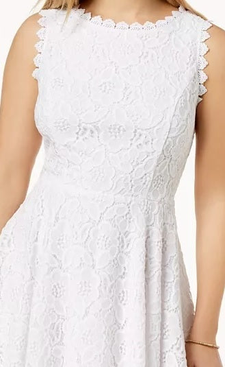 City Studios Juniors' Lace Fit & Flare Dress Red Size 11