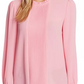 CeCe Women's Pintucked Smock Cuff Chiffon Top Pink Size X-Large