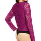 Leyden Women's Lace Bodysuit Pink Size Large