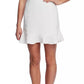 CeCe Women's Flutter Hem Moss Crepe Skirt Ivory White Size 4