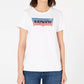 Levi's Women's The Perfect Cotton Batwing-Graphic T-Shirt White Size Extra Small