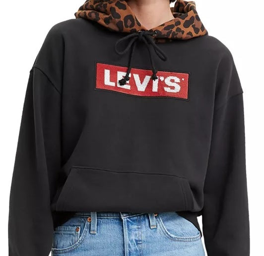 Levi's Women's Limited Unbasic Cotton Graphic Sport Hoodie Black Size Large
