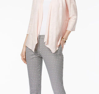 Alfani Women's Linen Open-Front Cardigan Natural Size Large