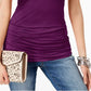 INC International Concepts Women's Ruched V-Neck Top Purple Size X-Small