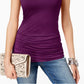 INC International Concepts Women's Ruched V-Neck Top Med Purple Size XX Large