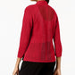 Alfani Women's Petite Mixed-Stitch Open-Front Cardigan Red Size Petite