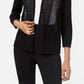 Alfani Women's Petite Mixed-Stitch Open-Front Cardigan Black Size Medium