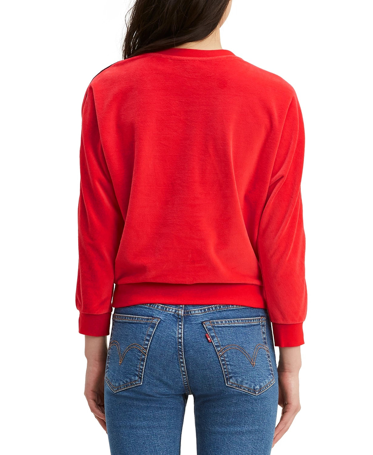 Levi's Women's Velour Dolman-Sleeve Top Red Size Large