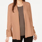 Alfani Women's Tie Sleeve Cardigan  Sweater Brown Size Medium