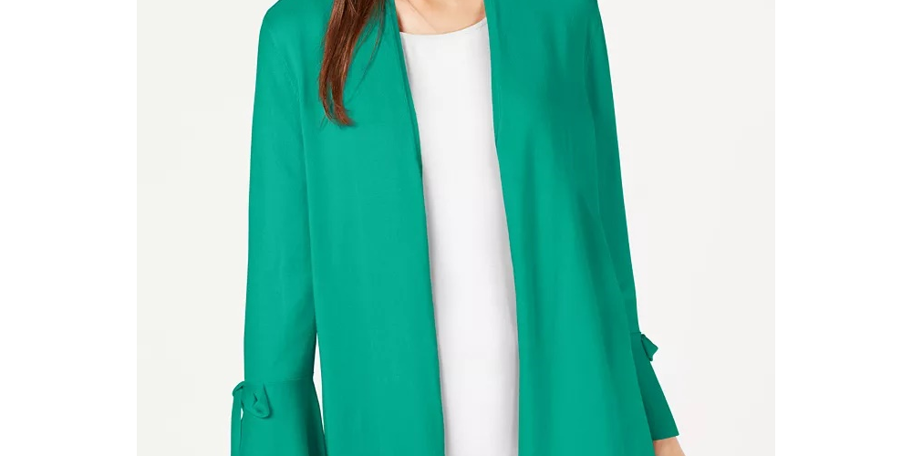 Alfani Women's Tie Sleeve Cardigan Red Size Small