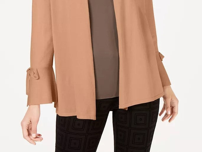 Alfani Women's Tie-Sleeve Cardigan Taupe Size Large
