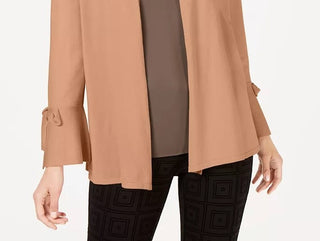 Alfani Women's Tie-Sleeve Cardigan Taupe Size Large