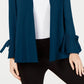 Alfani Women's Petite Tie-Sleeve Cardigan Dark Green Size Petite Medium