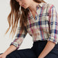 Lucky Brand Women's Classic One-Pocket Plaid Shirt White Size Small
