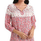 Lucky Brand Women's Printed Cotton Peasant Top Red Size Extra Small