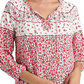 Lucky Brand Women's Printed Cotton Peasant Top Red Size Extra Small