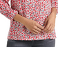 Lucky Brand Women's Printed Cotton Peasant Top Red Size Extra Small