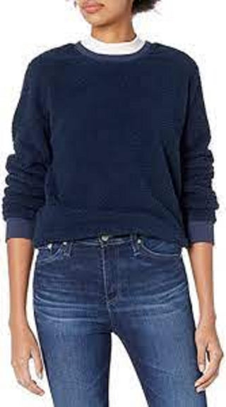 Lucky Brand Women's Fleece Sweatshirt Navy Size Small