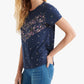 Lucky Brand Women's Floral-Print T-Shirt Blue Size X-Small