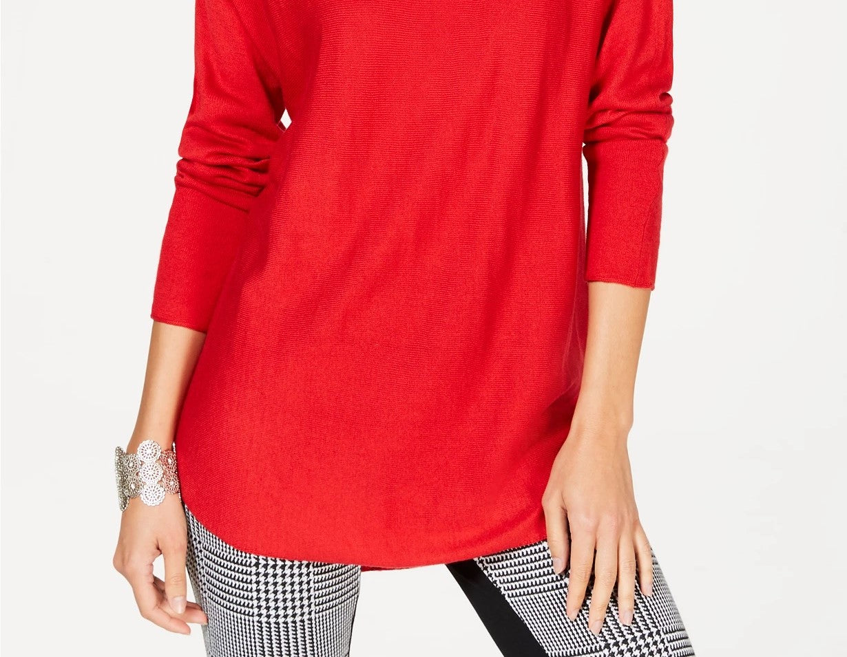INC International Concepts Women's Petite Sweater Tunic Red Size Petite