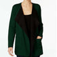 Alfani Women's Colorblocked Open-Front Cardigan Dark Green Size Extra Large