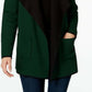 Alfani Women's Colorblocked Open-Front Cardigan Dark Green Size Extra Large