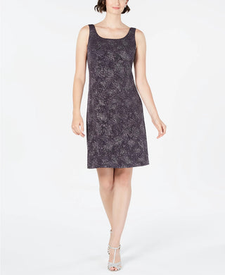 Alex Evenings Women's Jacquard-Knit Dress & Jacket Gray Size 8