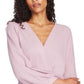 1.STATE Women's Faux Wrap Sweater Pink