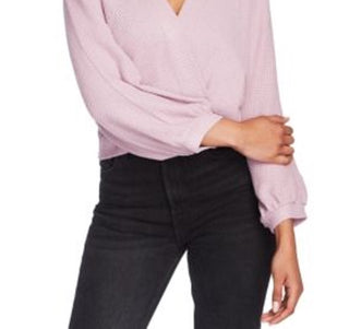 1.STATE Women's Faux Wrap Sweater Pink