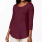 JM Women's Collection Scoop-Neck Top In Regular And Petite Purple Size Extra Large