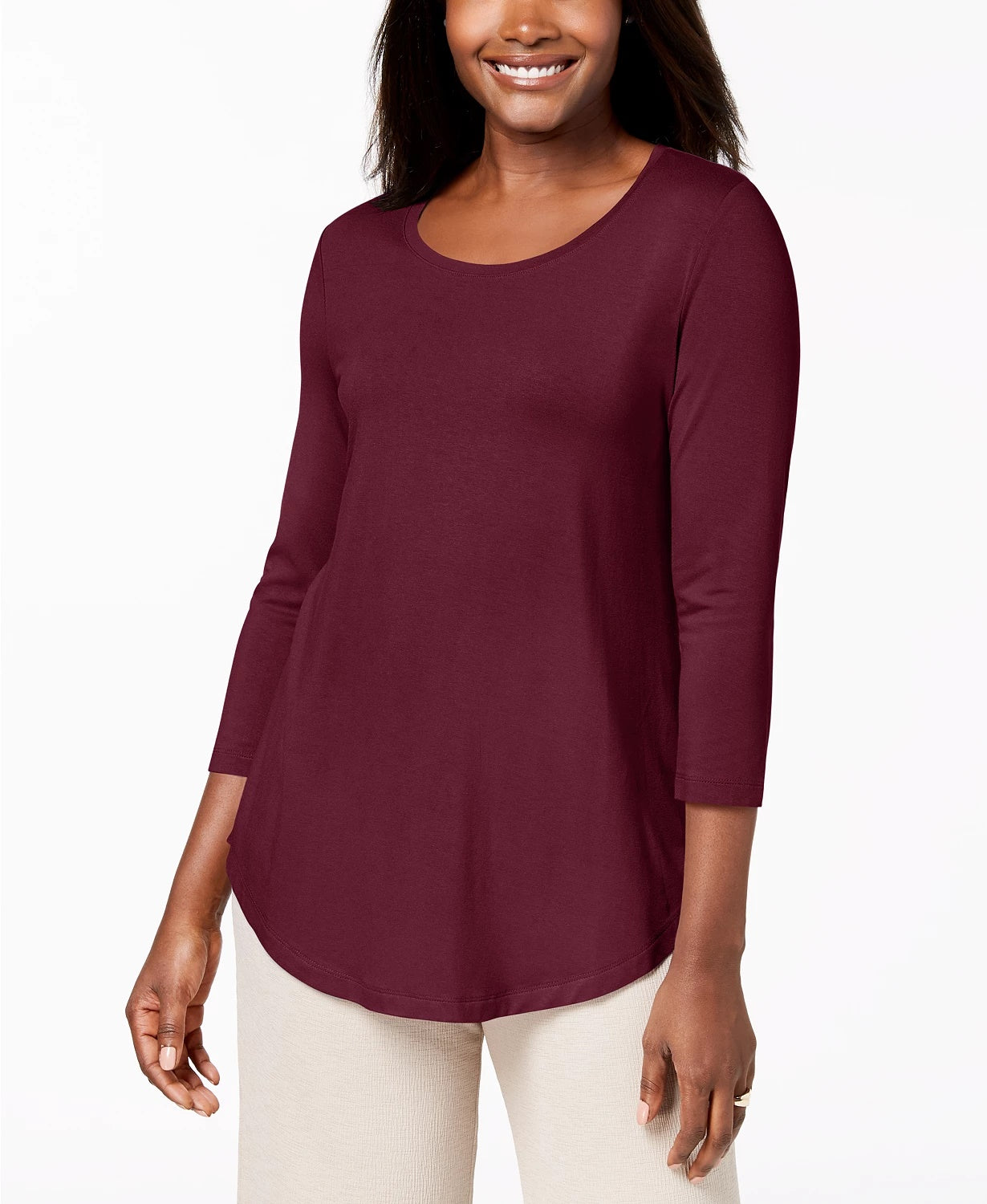 JM Women's Collection Scoop-Neck Top  Red Size XX Large
